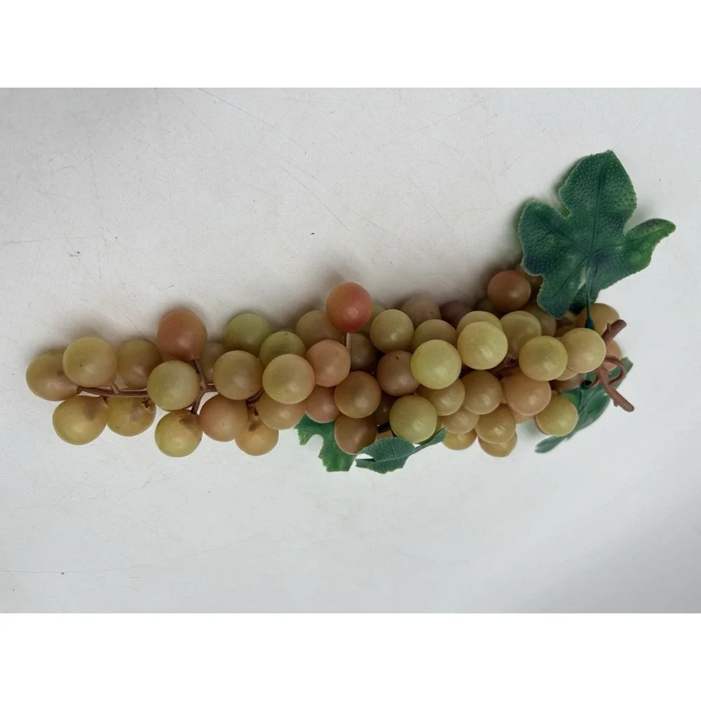 Vintage Rubber Grapes Clusters Lot 3 Red Green Amber Faux Fruit Kitchen Decor